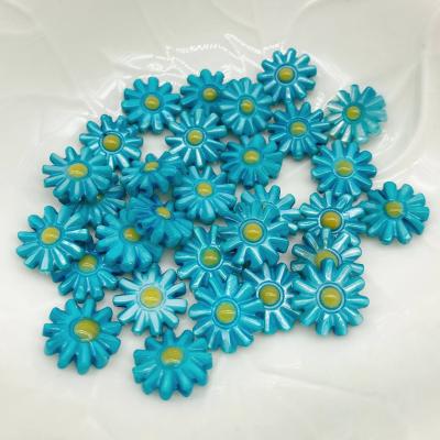 Бусина Ромашка синяя, перламутр, 12х12 мм, 29.31