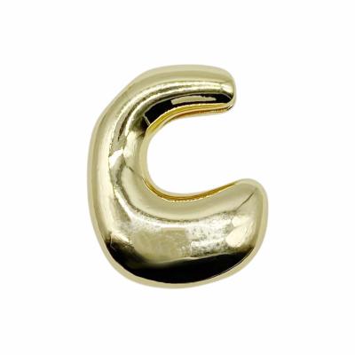 Бусина Подвеска Буква C объёмная, золотистая 20 мм