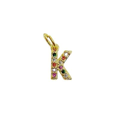 Подвеска Буква "K", золотистая, 9х6 мм, 12.42