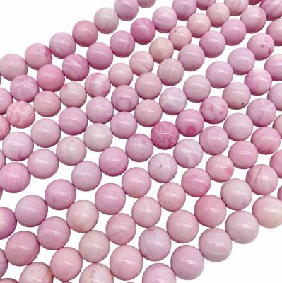 Бусины из раковины розовой ракушки, 10 мм, нить 38 см НП.В1.22