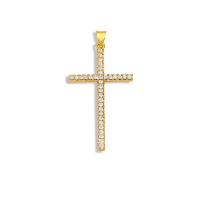Подвеска Крест классический, золотистая, 45х23 мм, 35.26
