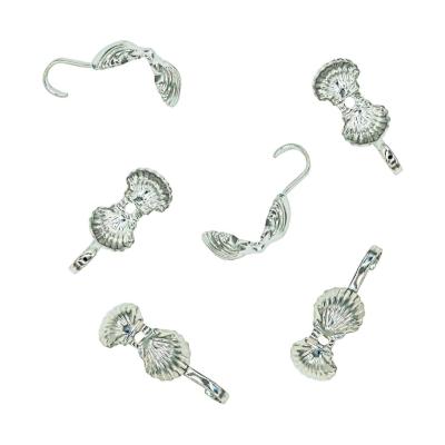 Каллота Ракушка 3.8 мм одна петля, серебристые, 10 шт, 0.5.Е11
