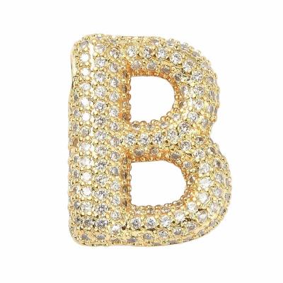 Подвеска Буква B инкрустированная, золотистая, 23 мм, 12.13