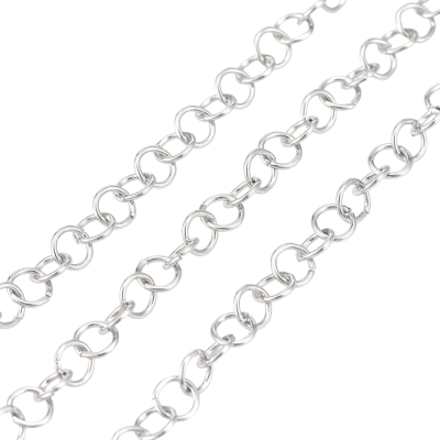 Цепочка круглая, 4 мм, серебристая, 1 м