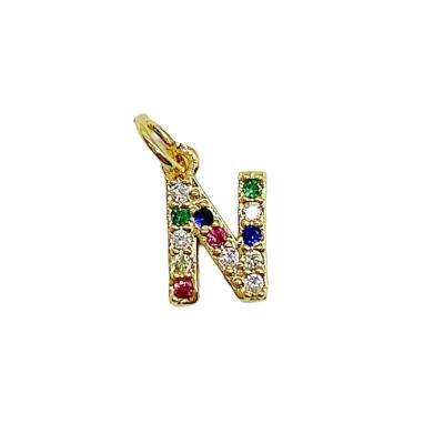 Подвеска Буква "N" мини, золотистая, 8х5 мм, 12.33