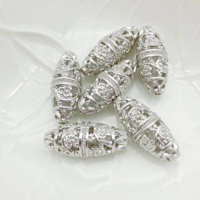 Бусина Филигрань, матовая, серебристая, 27х19 мм, 0.6.А4