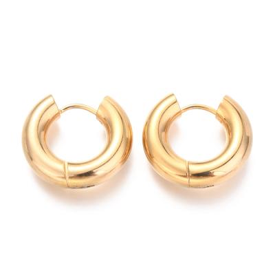 Серьги Конго Бублики Кольца, сталь, золотистые, 20х5 мм