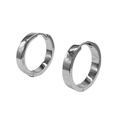 Серьги Кольца, серебристые, 20 мм, 13.34