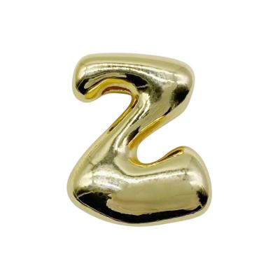 Бусина Подвеска Буква Z объёмная, золотистая 20 мм