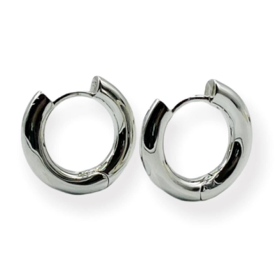 Серьги Бублики Конго Кольца, серебристые, 21 мм, 13.62