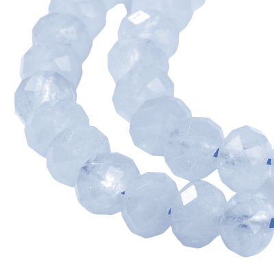 Бусины Аквамарин, рондель грань 6х4 мм, нить 18 см НП.С2.39