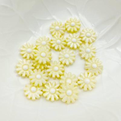 Бусина Ромашка желтая, перламутр, 12х12 мм, 29.21