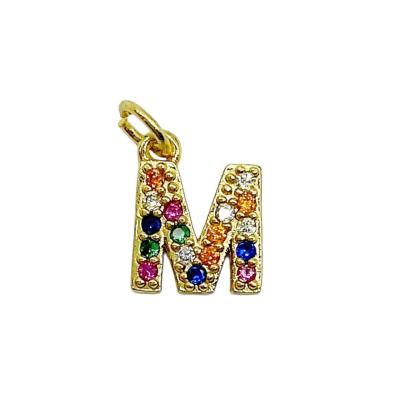 Подвеска Буква "M" мини, золотистая, 8х8 мм