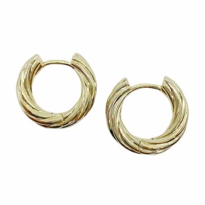 Серьги Конго Волна, 20х4 мм, золотистые, 13.61