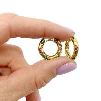 Серьги Бублики Конго Х, золотистые, 19 мм