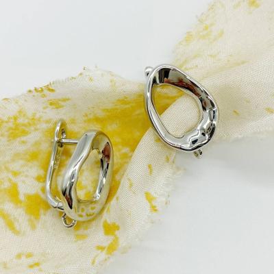 Швензы Мятая капля, 16х11 мм, серебристые, 14.25