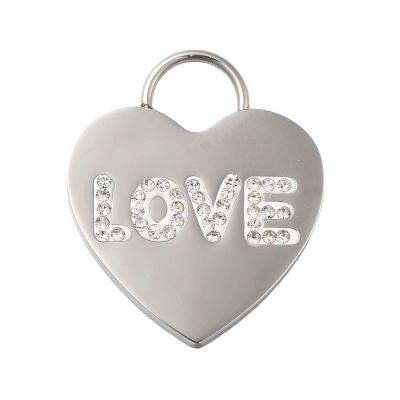Подвеска Сердце Love, сталь, 28x23.5 мм, 1.ПС