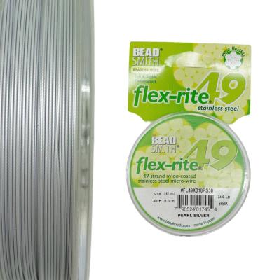 Тросик ювелирный, ЖЕМЧУЖНОЕ СЕРЕБРО 0.45, Flex-rite 49, катушка