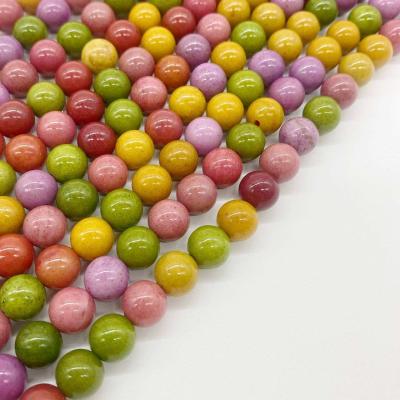 Бусины микс цветов, шар 6 мм, нить 37 см