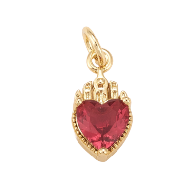 Подвеска Сердце королевское, красное, 13х7 мм, М.02