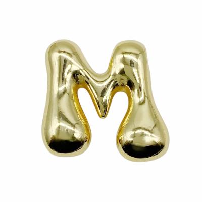 Бусина Подвеска Буква M объёмная, золотистая 20 мм