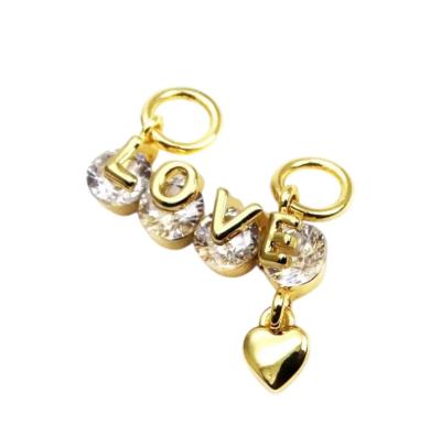 Подвеска коннектор love мини, золотистая, 16х7 мм, М20