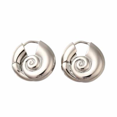 Серьги Ракушки, серебристые, 19 мм, 13.39