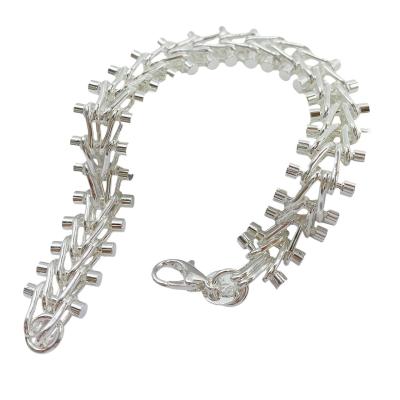 Готовая цепь с замком, браслет, 13 мм, серебристый, ГБ.40