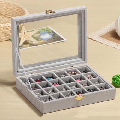 Шкатулка для бижутерии серая  20х15х5 см