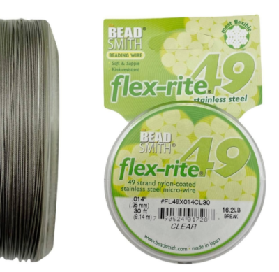 Тросик ювелирный, СЕРЕБРО 0.35, Flex-rite 49, катушка