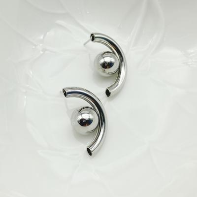 Швензы пусеты Космические, серебристые, 25х13 мм