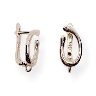 Швензы Завиток, серебристые, 18х9 мм, 13.46