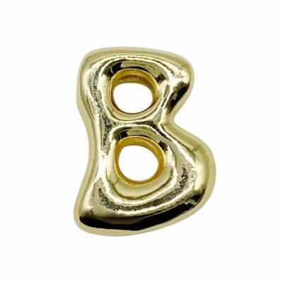 Бусина Подвеска Буква B объёмная, золотистая 20 мм