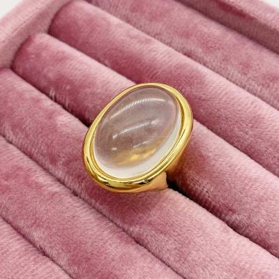 Кольцо овальное Кошачий глаз, золотистое, СТ.33