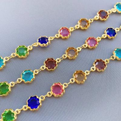 Цепочка Цветочки, золотистая, 50 см, 1.1.А8