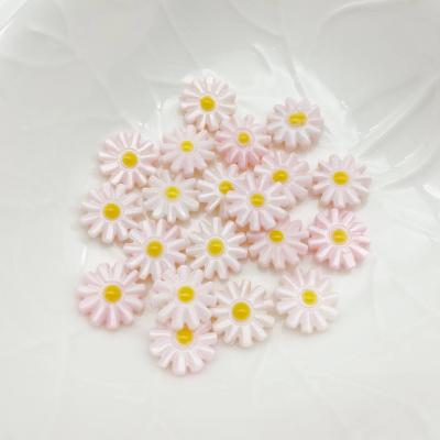 Бусина Ромашка розовая, перламутр, 12х12 мм, 29.11
