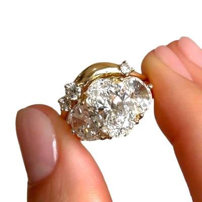 Кольцо составное из двух с кристаллами Уценка, СТ.33
