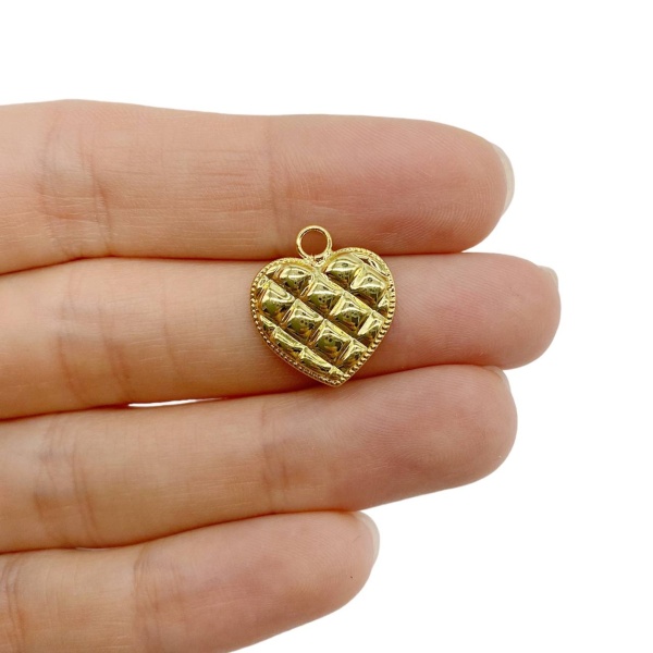 Подвеска Сердце золотистое, 18x16 мм, 1.33
