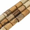 Яшма пейзажная, бочонок, 8х6 мм, нить 38 см НП.D2.22