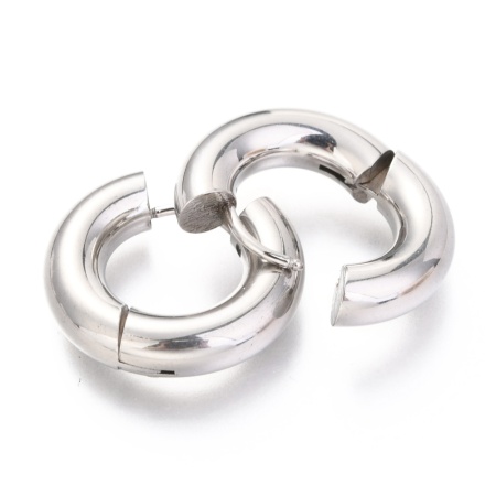 Серьги Конго Бублики Кольца, сталь, 20х5 мм