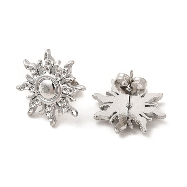 Серьги пусеты Солнце, сталь, с заглушками, 17 мм, 15.14