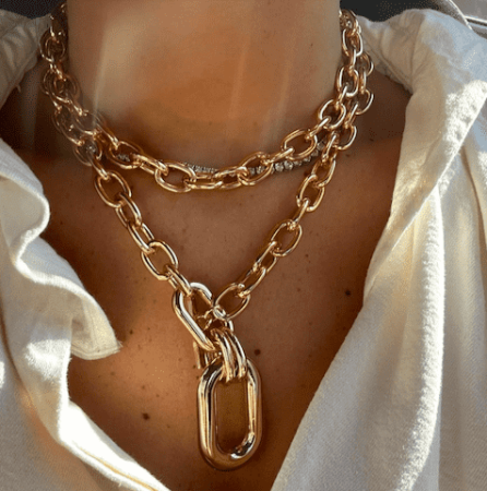 Колье из двух цепей, золотистая, 36 см и 48 см