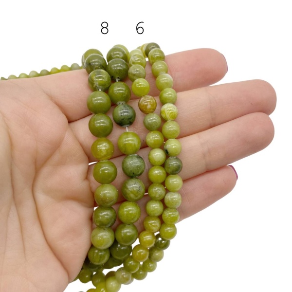 Перидот шар, 6 мм, нить 38 см, НП.D1.11