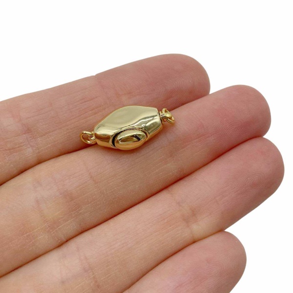 Замок со штифтом и кнопкой, золотистый, 19х11х6.5 мм 0.9.G3