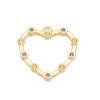 Подвеска Сердце контур с фианитами, золотистое, 16 мм, 2.34