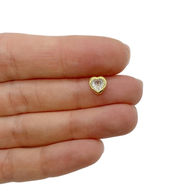 Коннектор подвеска Сердце мини, 7х4 мм, золотистый, 1.17