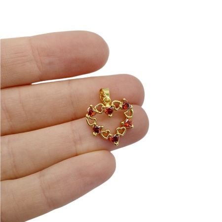Подвеска Сердце из сердец, золотистая, 21х16 мм, 1.37