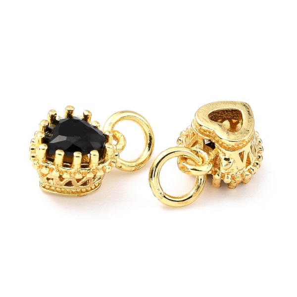 Подвеска Сердце мини, черная, 9.3x7.4 мм, М.0
