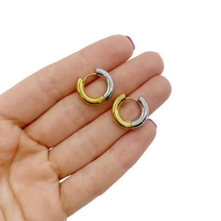Серьги Конго Биколор сталь 19х4 мм, 13.11