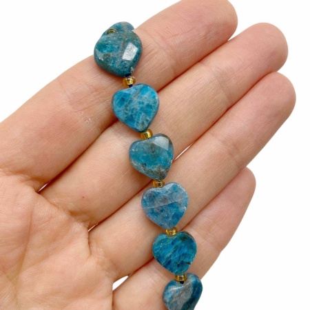 Бусина Апатит сердце грань 12 мм, 20.36